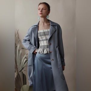 Petite Studio Blue Trench Coat